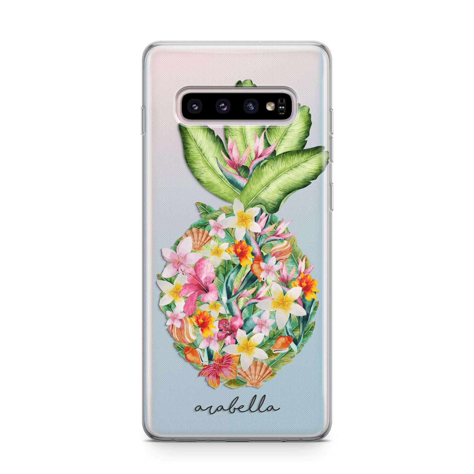 Personalised Floral Pineapple Samsung Galaxy S10 Plus Case