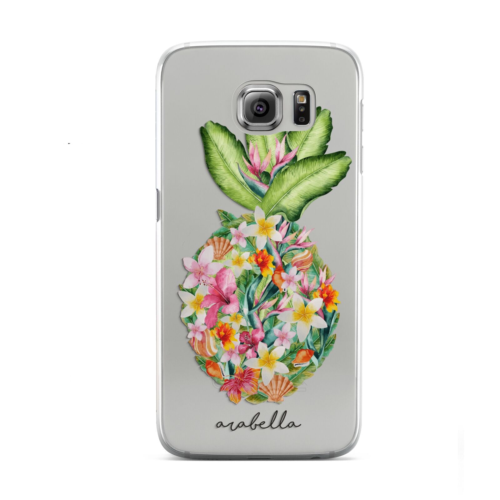 Personalised Floral Pineapple Samsung Galaxy S6 Case