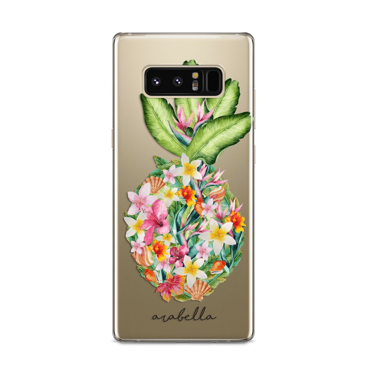 Personalised Floral Pineapple Samsung Galaxy S8 Case