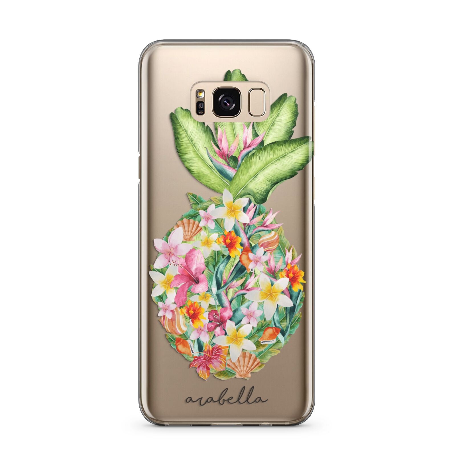 Personalised Floral Pineapple Samsung Galaxy S8 Plus Case