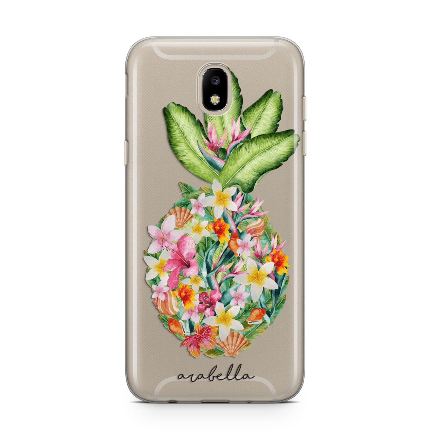 Personalised Floral Pineapple Samsung J5 2017 Case