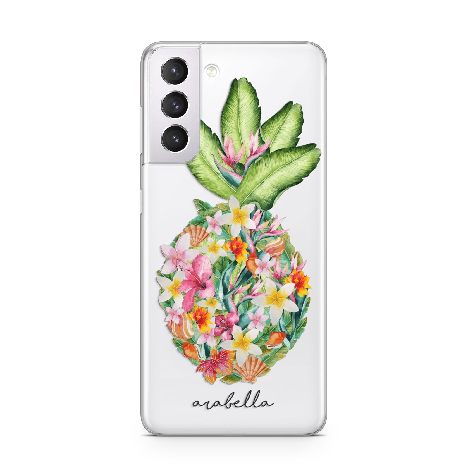 Personalised Floral Pineapple Samsung S21 Case