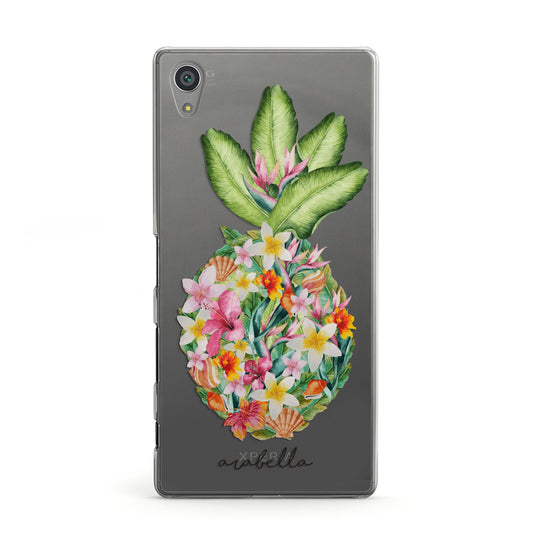 Personalised Floral Pineapple Sony Xperia Case