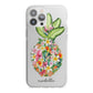 Personalised Floral Pineapple iPhone 13 Pro Max TPU Impact Case with White Edges