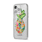 Personalised Floral Pineapple iPhone 14 Pro Max Glitter Tough Case Silver Angled Image