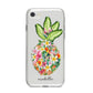 Personalised Floral Pineapple iPhone 8 Bumper Case on Silver iPhone
