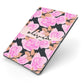 Personalised Floral Pink Roses Apple iPad Case on Grey iPad Side View
