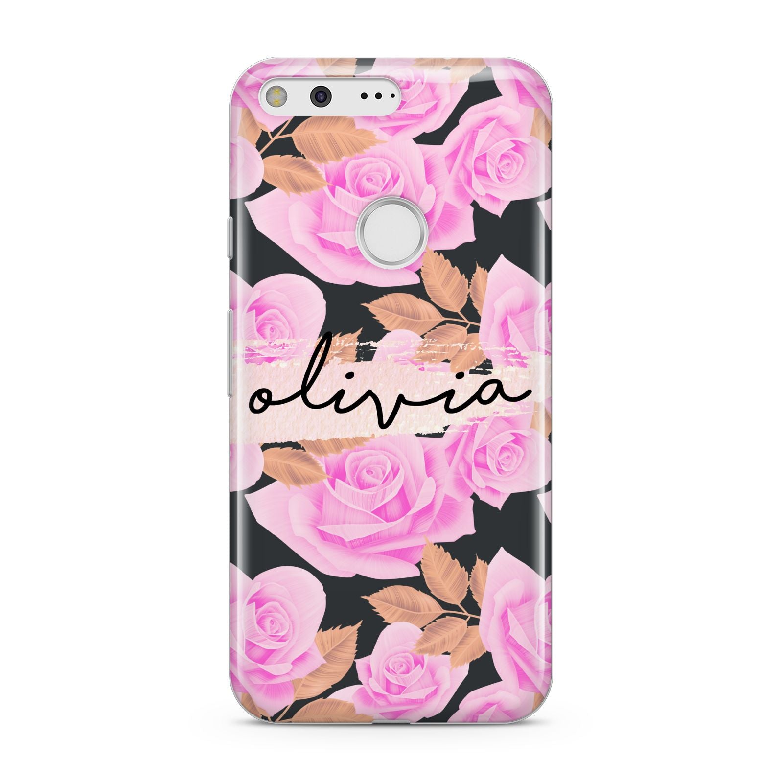 Personalised Floral Pink Roses Google Pixel Case