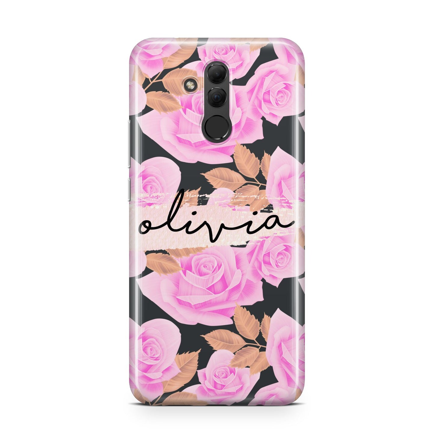 Personalised Floral Pink Roses Huawei Mate 20 Lite