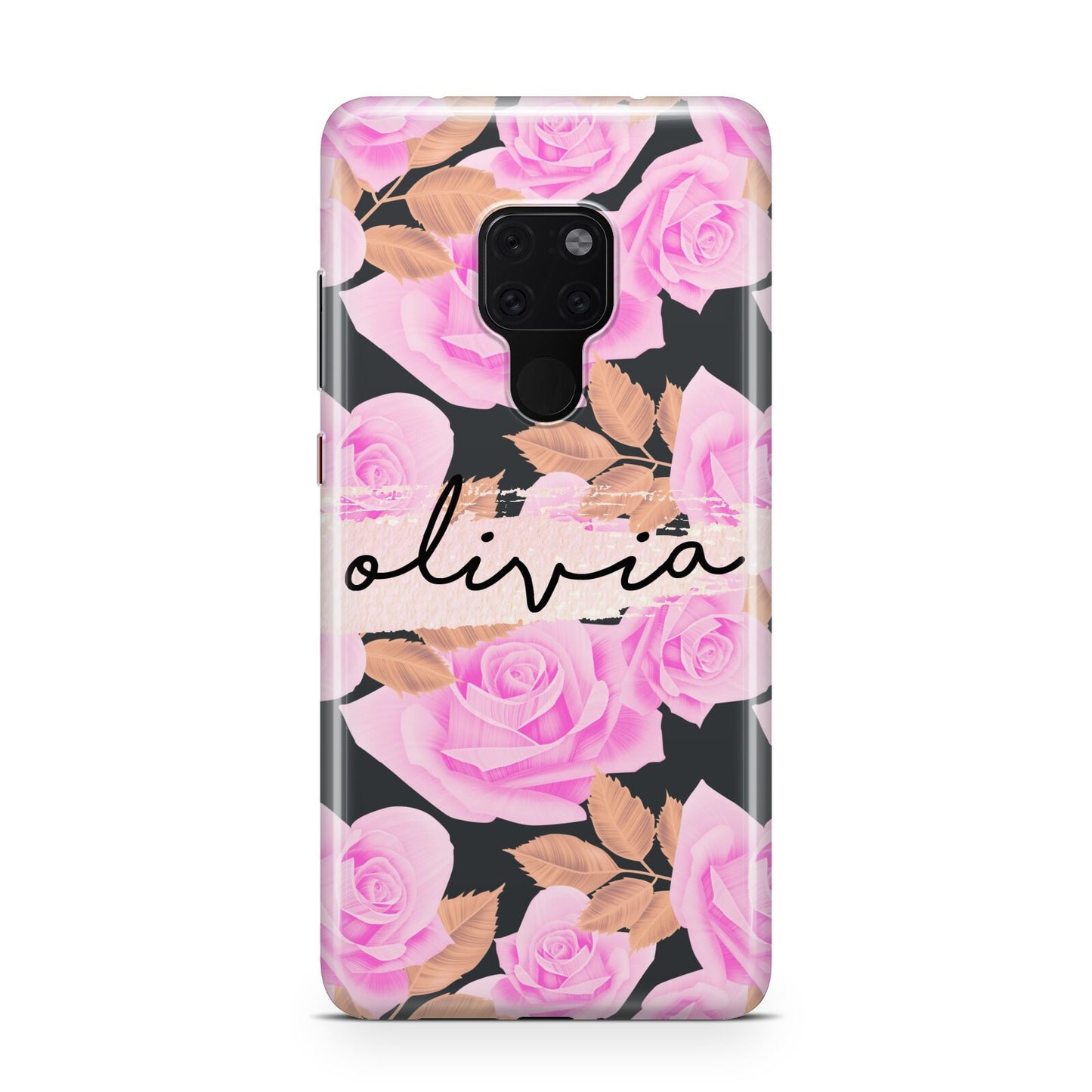 Personalised Floral Pink Roses Huawei Mate 20 Phone Case