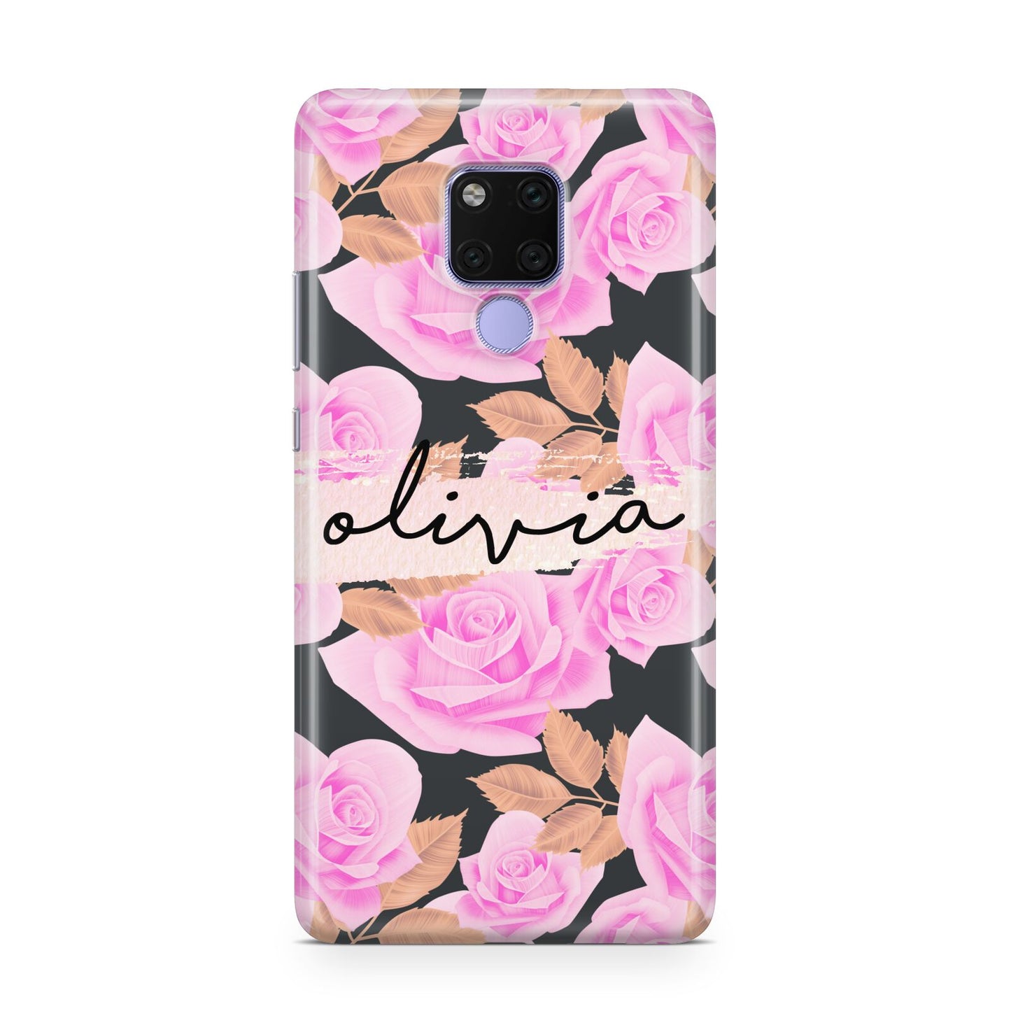 Personalised Floral Pink Roses Huawei Mate 20X Phone Case