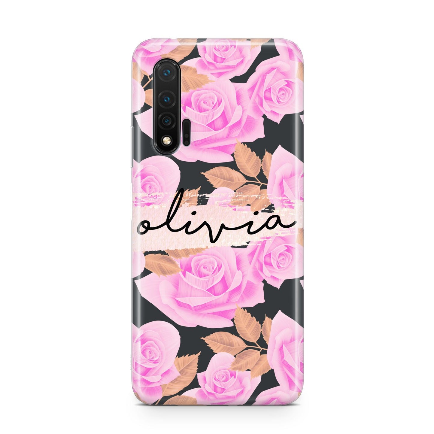 Personalised Floral Pink Roses Huawei Nova 6 Phone Case