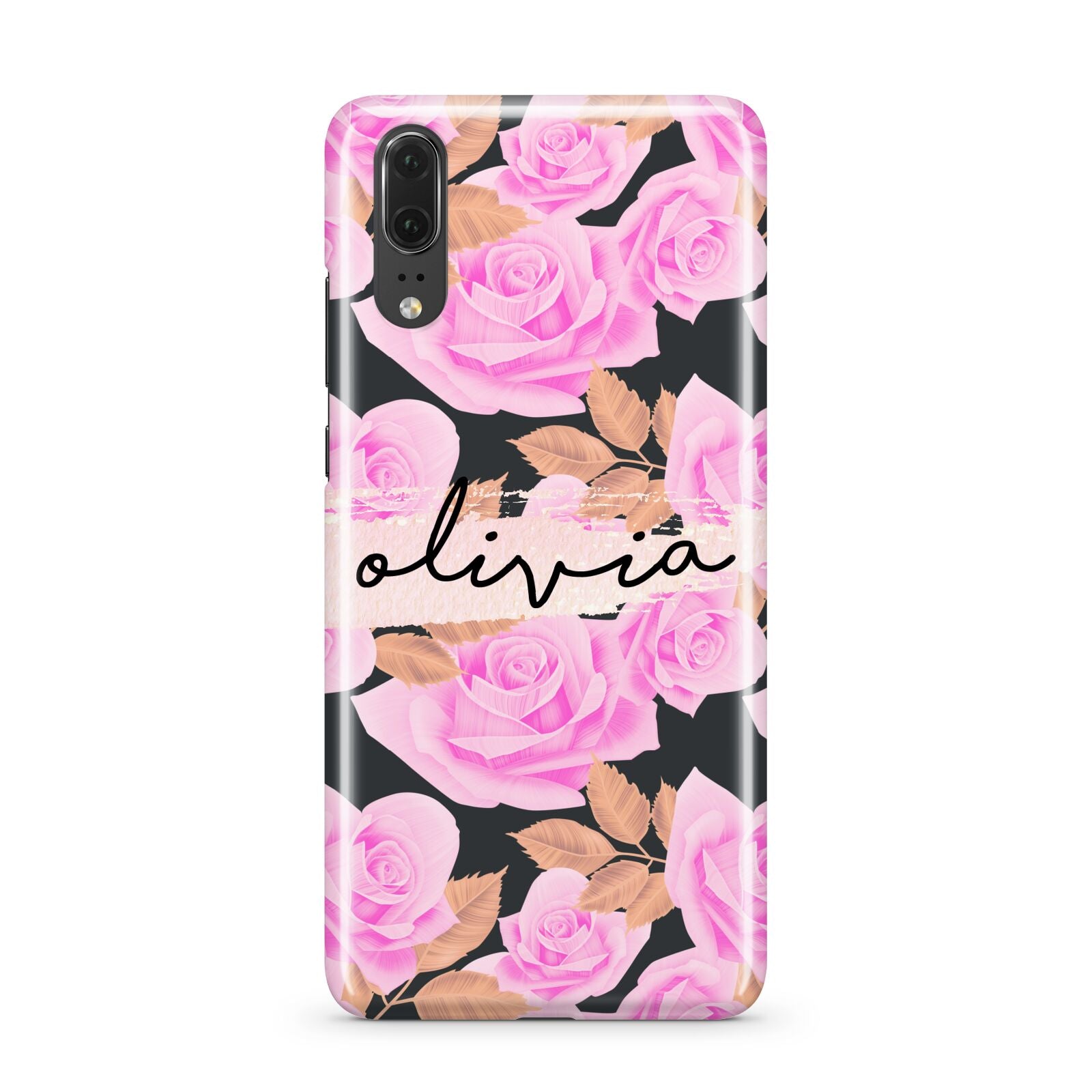 Personalised Floral Pink Roses Huawei P20 Phone Case