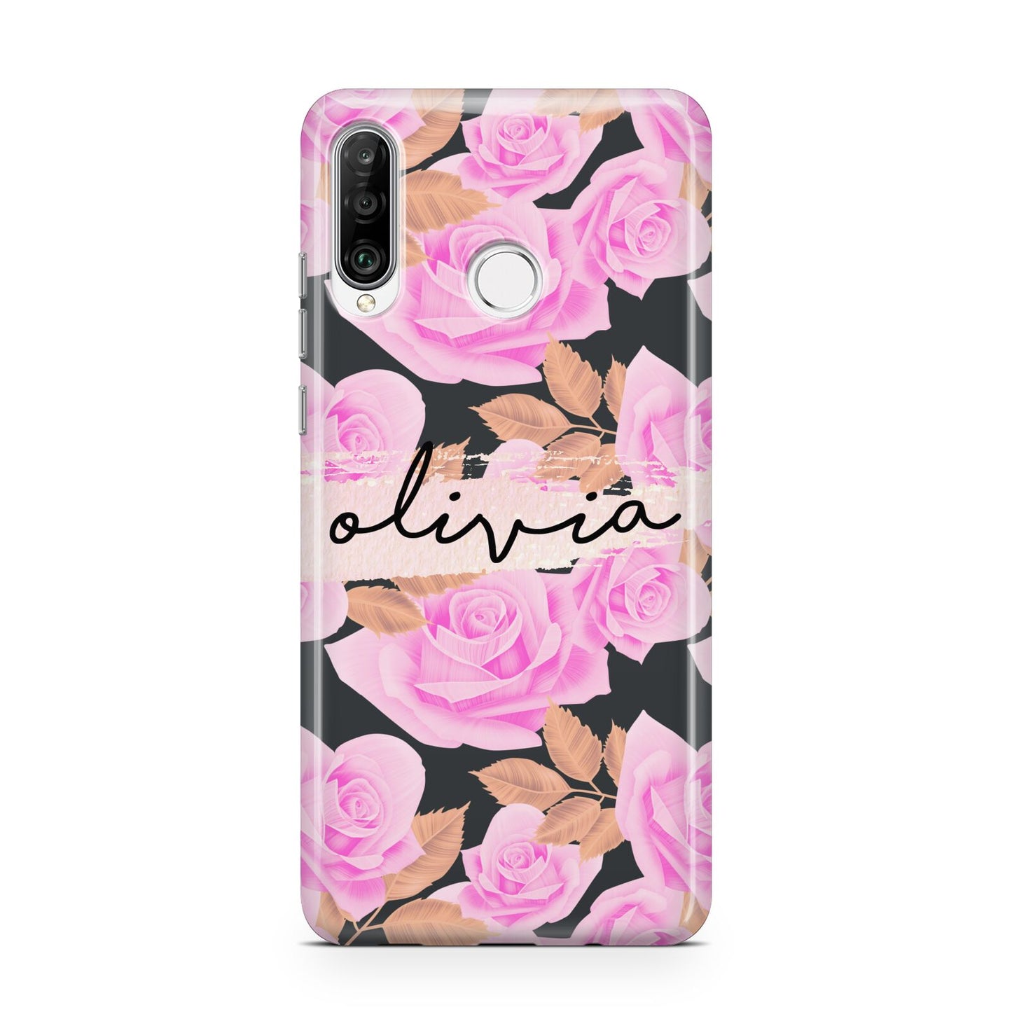 Personalised Floral Pink Roses Huawei P30 Lite Phone Case