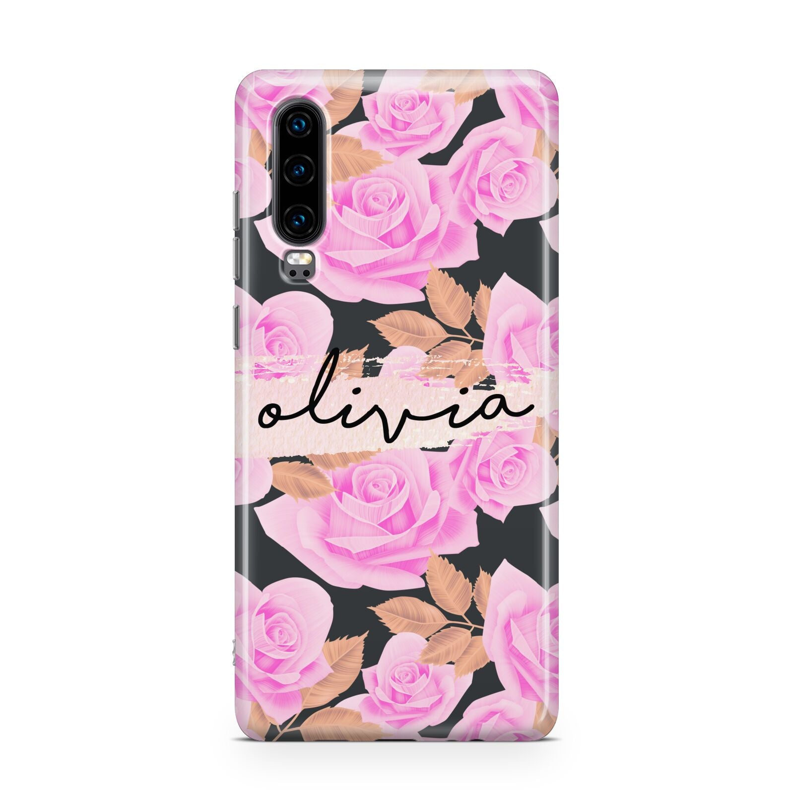 Personalised Floral Pink Roses Huawei P30 Phone Case