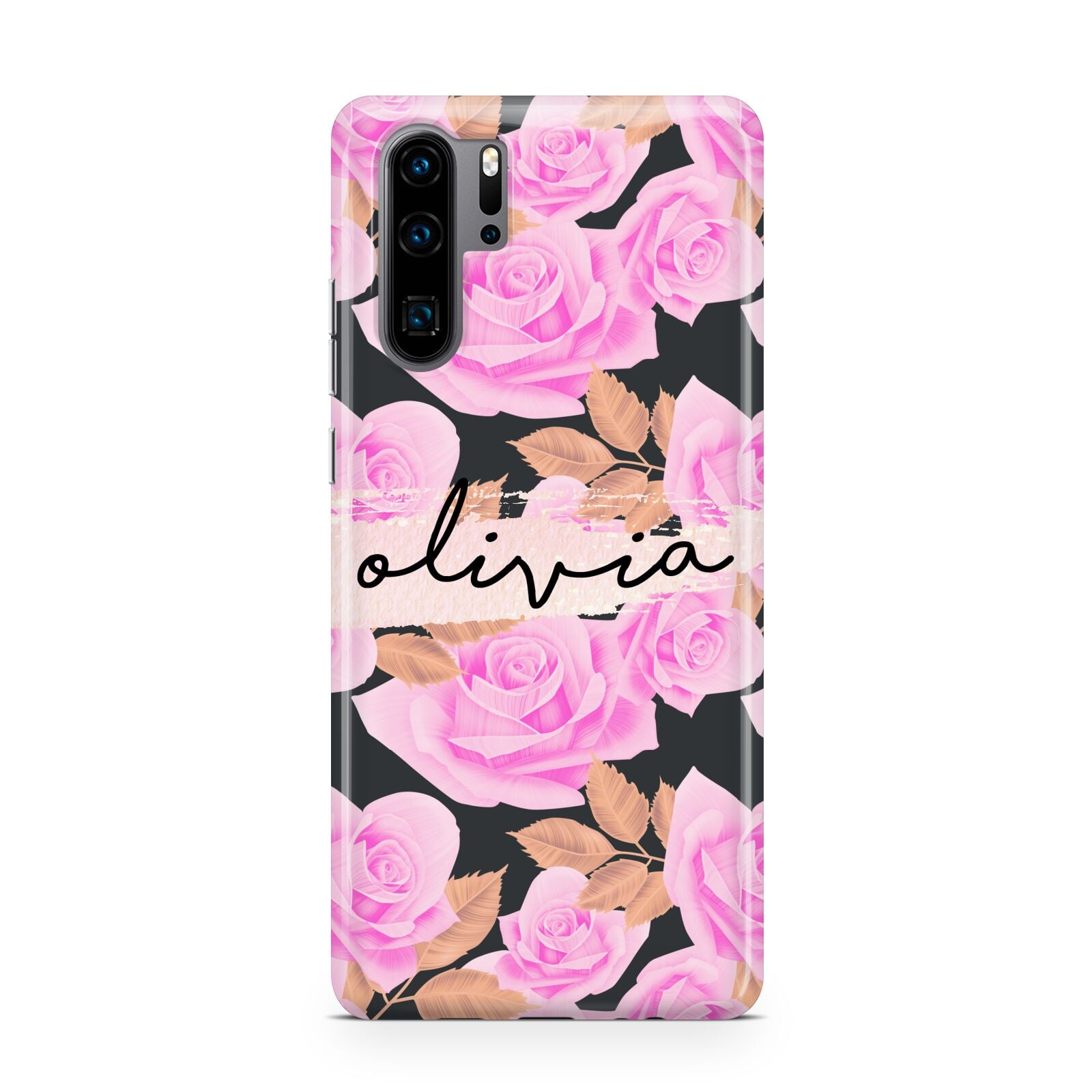 Personalised Floral Pink Roses Huawei P30 Pro Phone Case