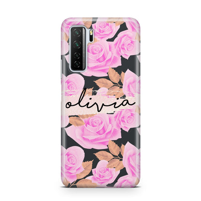 Personalised Floral Pink Roses Huawei P40 Lite 5G Phone Case