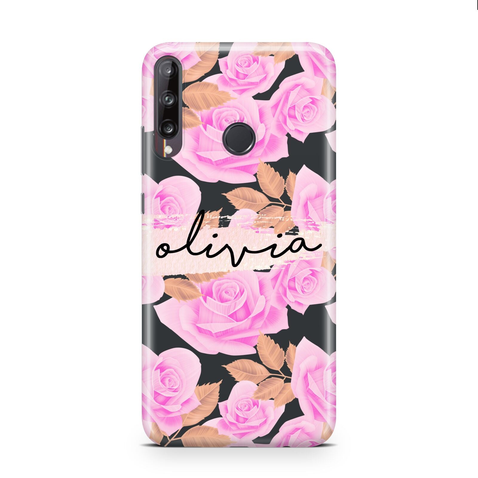 Personalised Floral Pink Roses Huawei P40 Lite E Phone Case