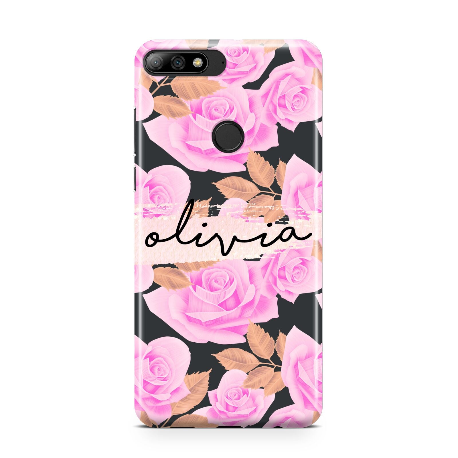 Personalised Floral Pink Roses Huawei Y7 2018