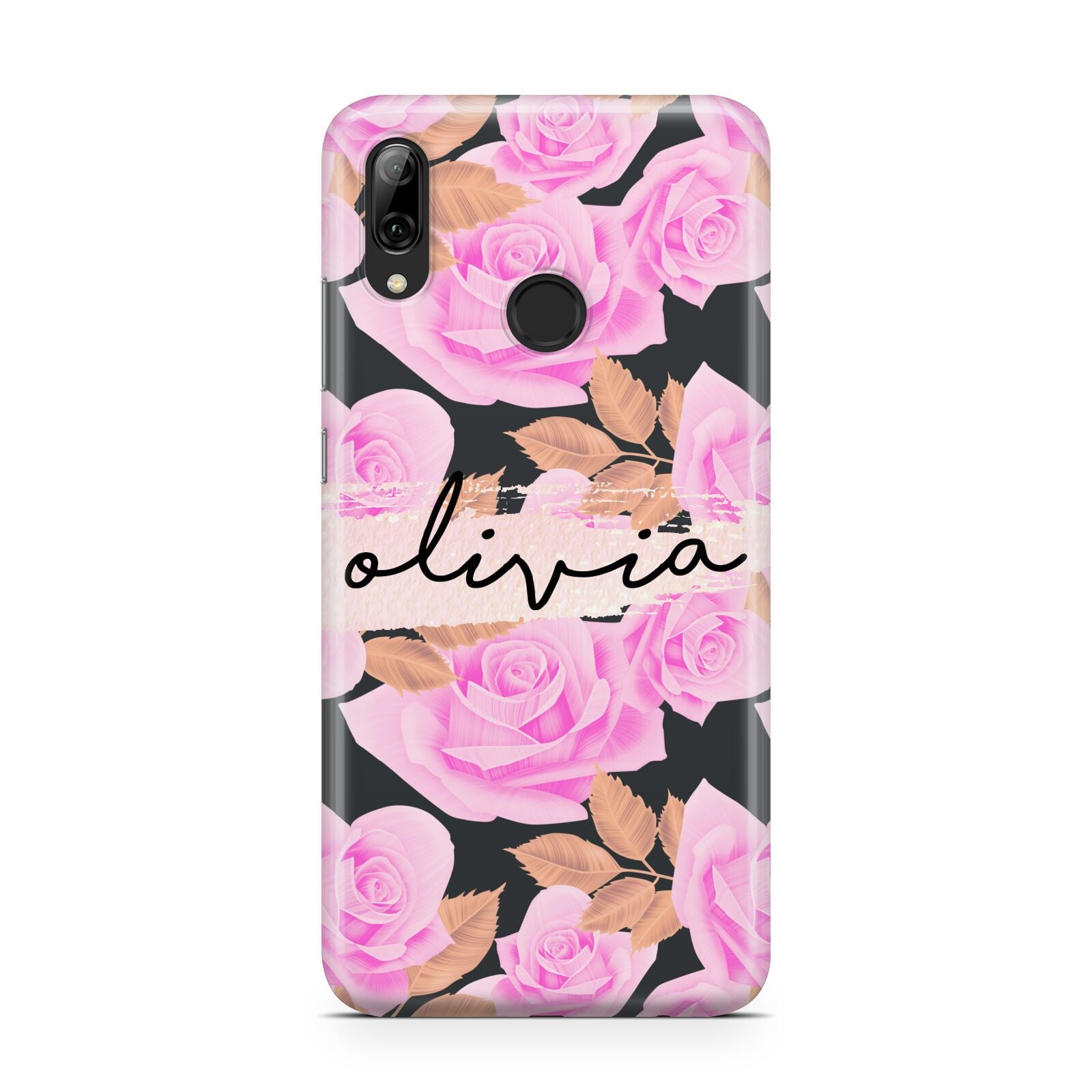 Personalised Floral Pink Roses Huawei Y7 2019