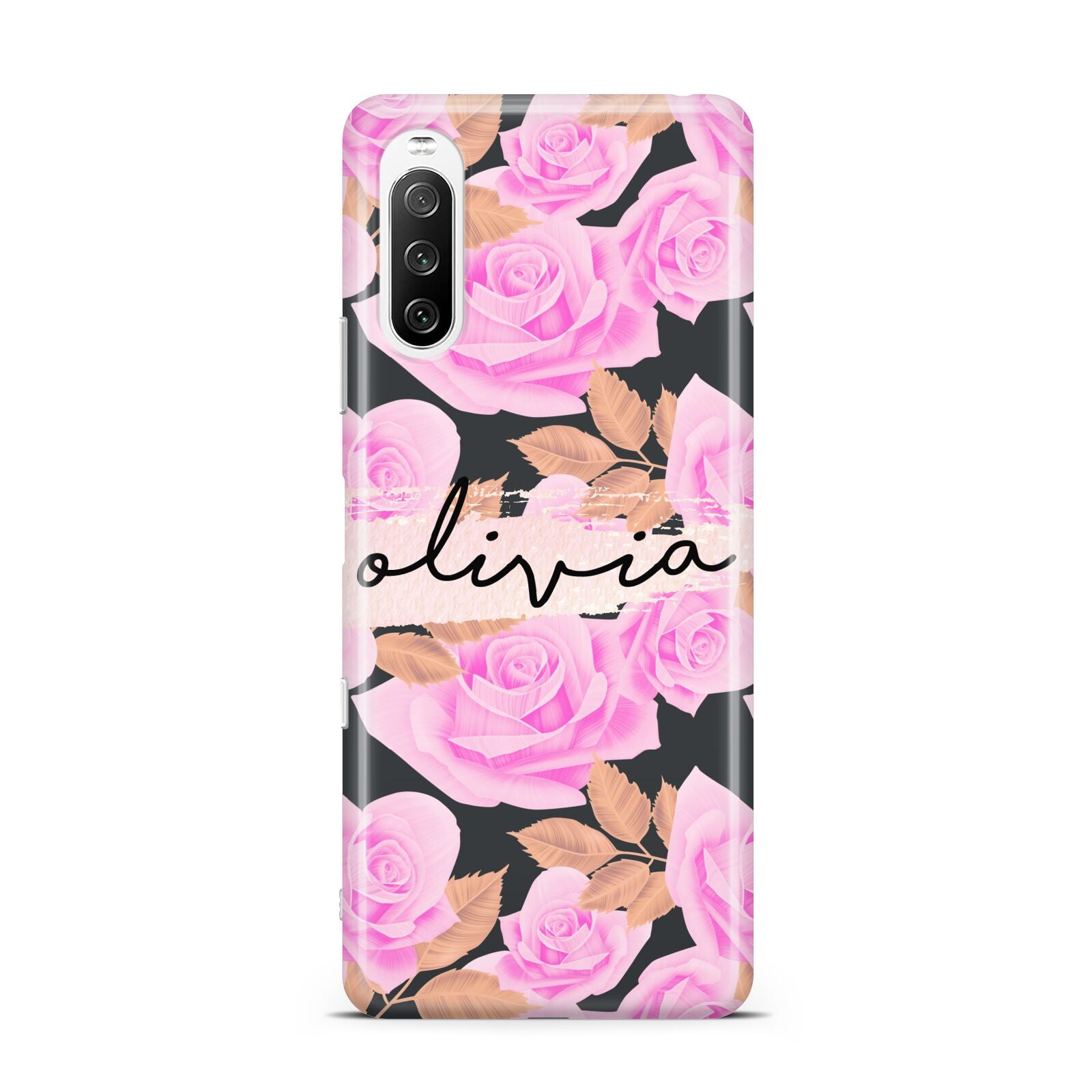 Personalised Floral Pink Roses Sony Xperia 10 III Case