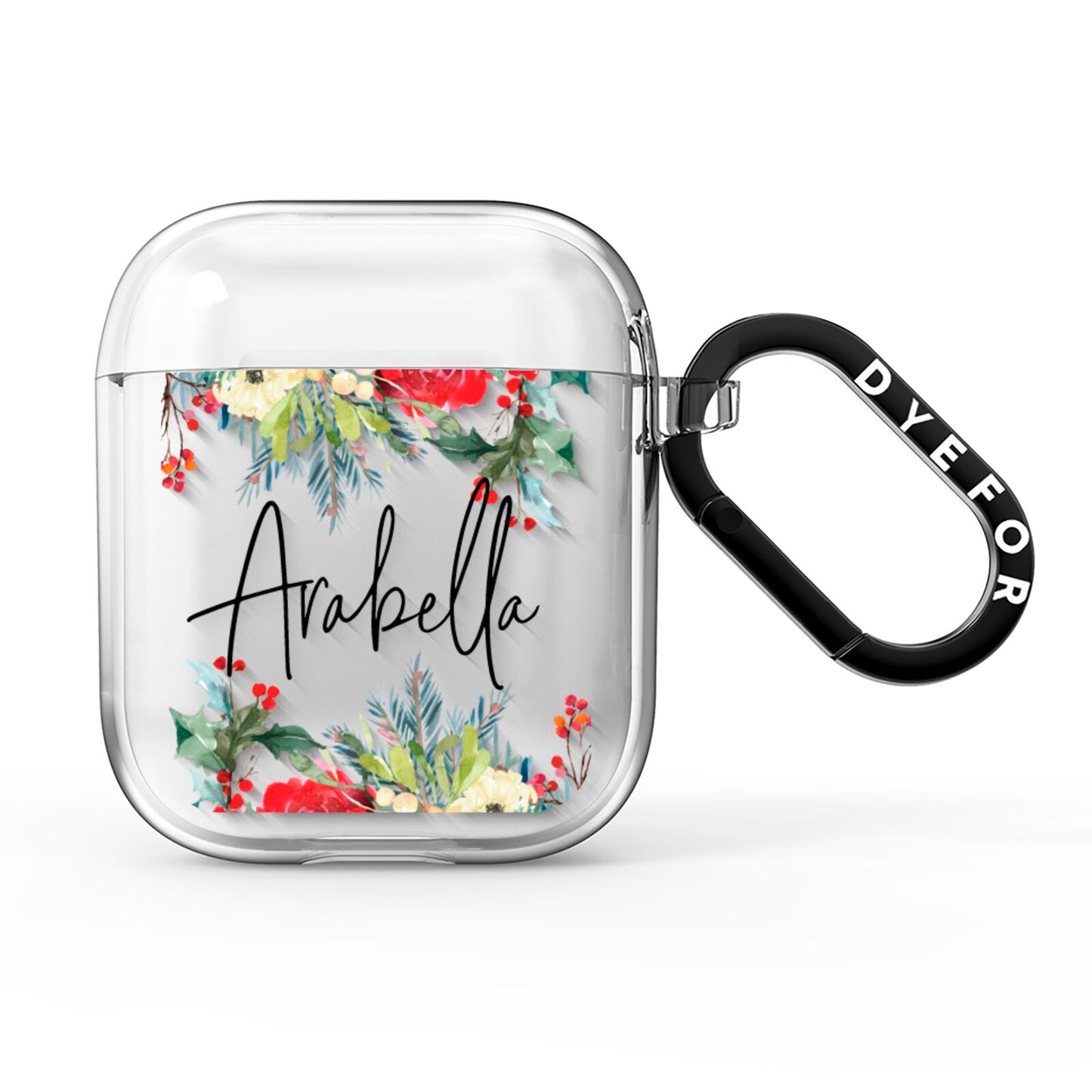 Personalised Floral Winter Arrangement AirPods Clear Case