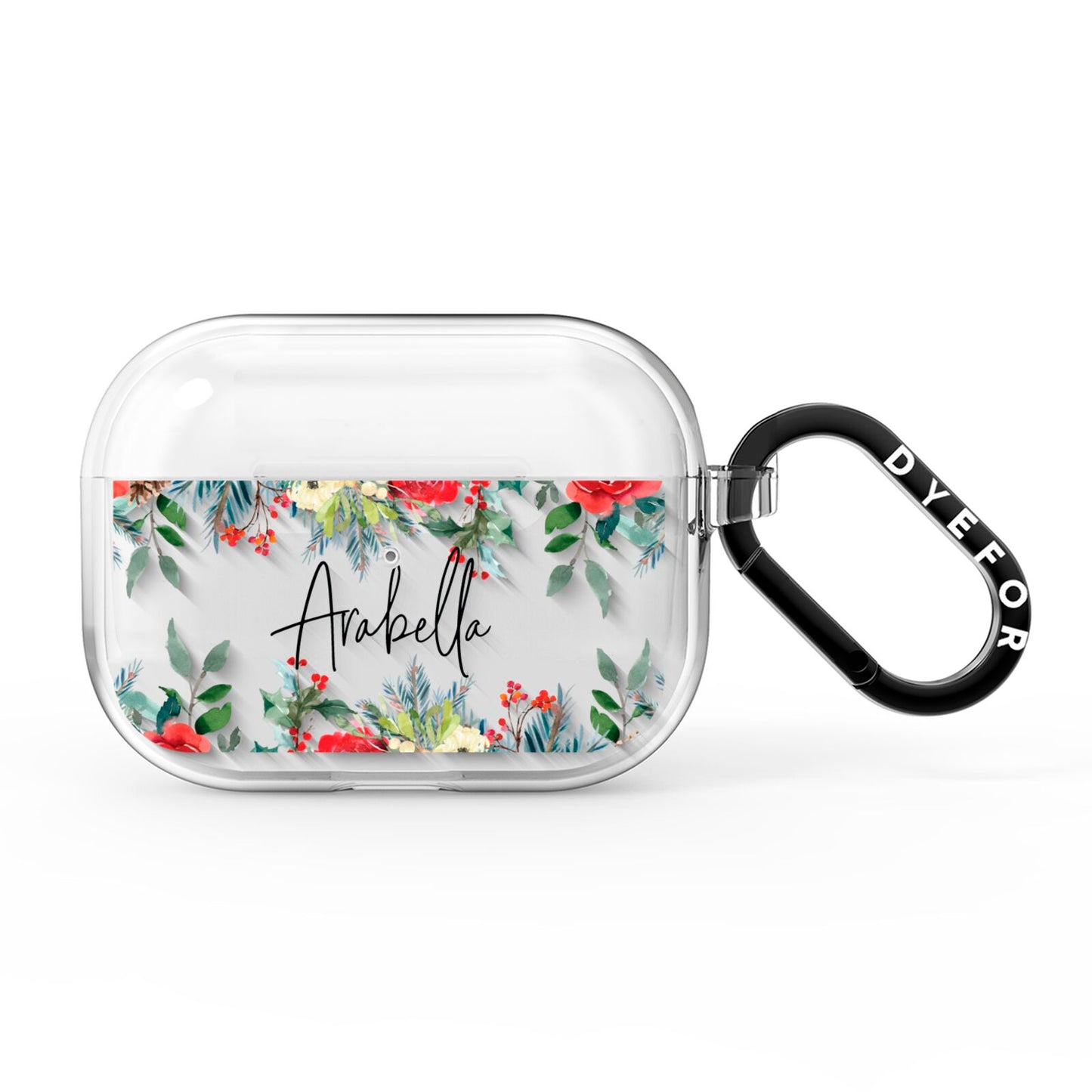 Personalised Floral Winter Arrangement AirPods Pro Clear Case