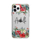 Personalised Floral Winter Arrangement Apple iPhone 11 Pro Max in Silver with Bumper Case