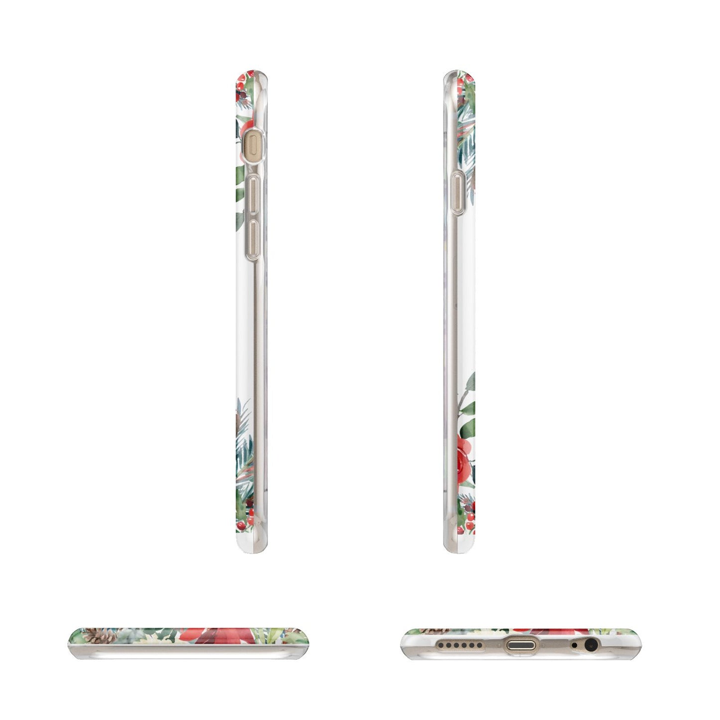 Personalised Floral Winter Arrangement Apple iPhone 6 3D Wrap Tough Case Alternative Image Angles