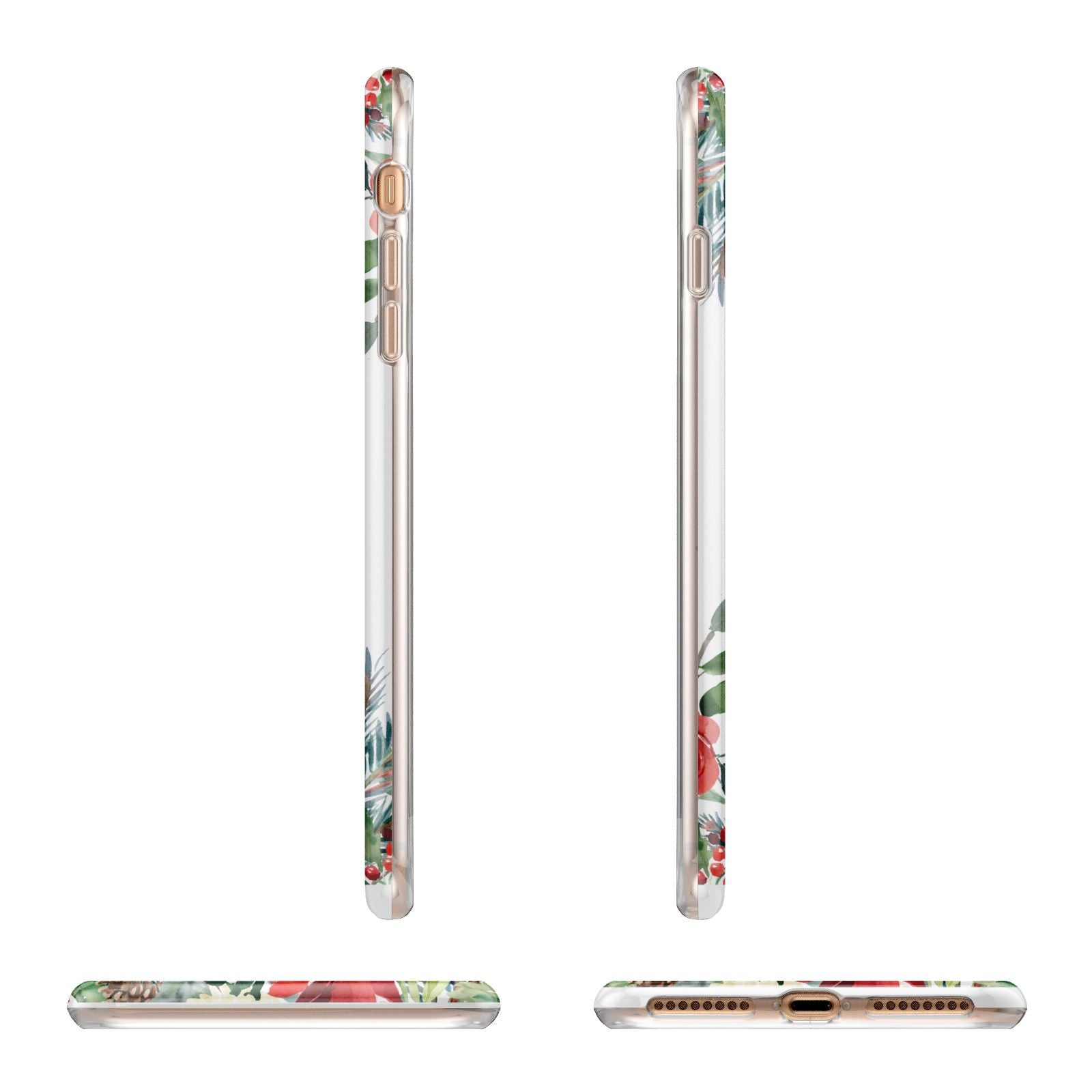 Personalised Floral Winter Arrangement Apple iPhone 7 8 Plus 3D Wrap Tough Case Alternative Image Angles