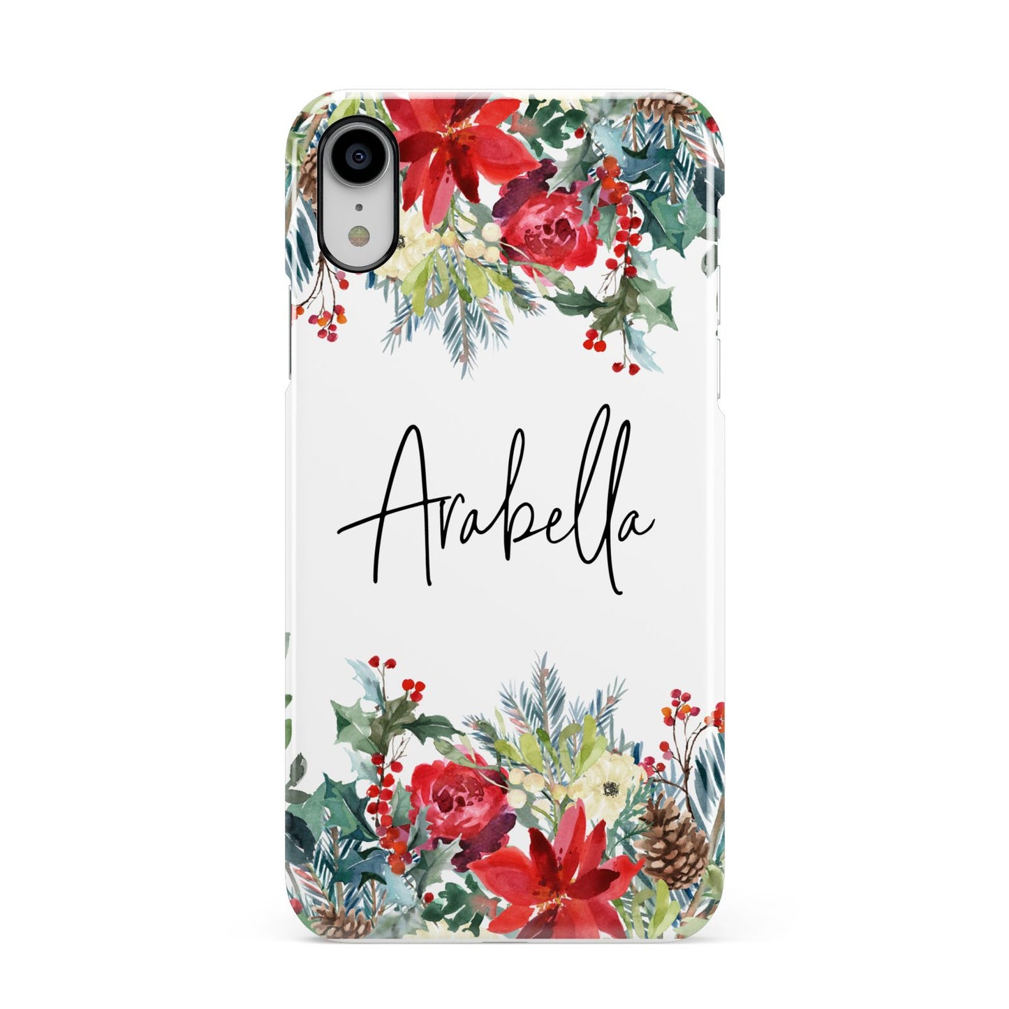 Personalised Floral Winter Arrangement Apple iPhone XR White 3D Snap Case