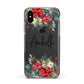 Personalised Floral Winter Arrangement Apple iPhone Xs Impact Case Black Edge on Black Phone