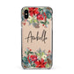 Personalised Floral Winter Arrangement Apple iPhone Xs Max Impact Case Black Edge on Gold Phone