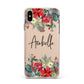 Personalised Floral Winter Arrangement Apple iPhone Xs Max Impact Case Pink Edge on Gold Phone