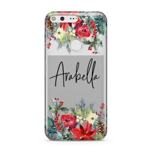 Personalised Floral Winter Arrangement Google Pixel Case