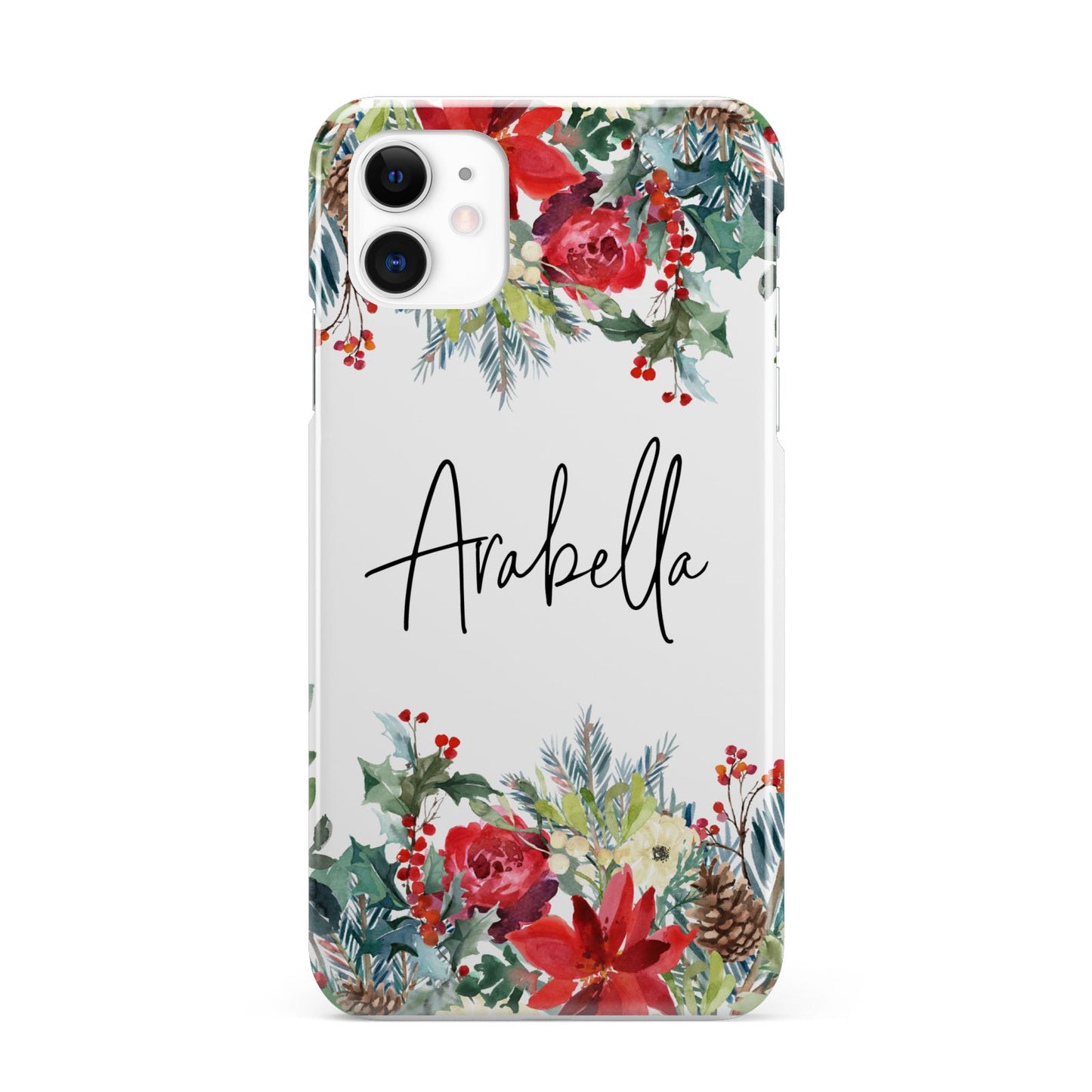 Personalised Floral Winter Arrangement iPhone 11 3D Snap Case