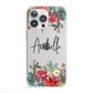 Personalised Floral Winter Arrangement iPhone 13 Pro Clear Bumper Case