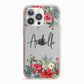 Personalised Floral Winter Arrangement iPhone 13 Pro TPU Impact Case with Pink Edges