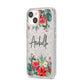 Personalised Floral Winter Arrangement iPhone 14 Glitter Tough Case Starlight Angled Image