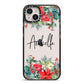 Personalised Floral Winter Arrangement iPhone 14 Plus Black Impact Case on Silver phone