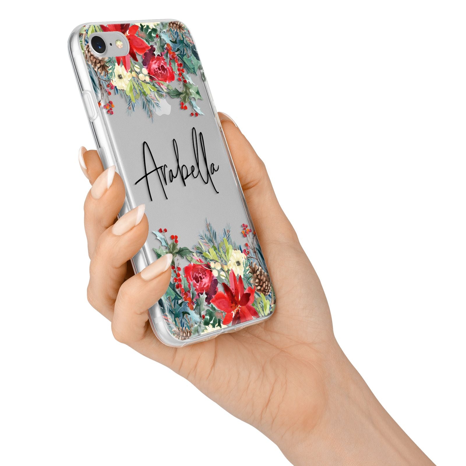 Personalised Floral Winter Arrangement iPhone 7 Bumper Case on Silver iPhone Alternative Image
