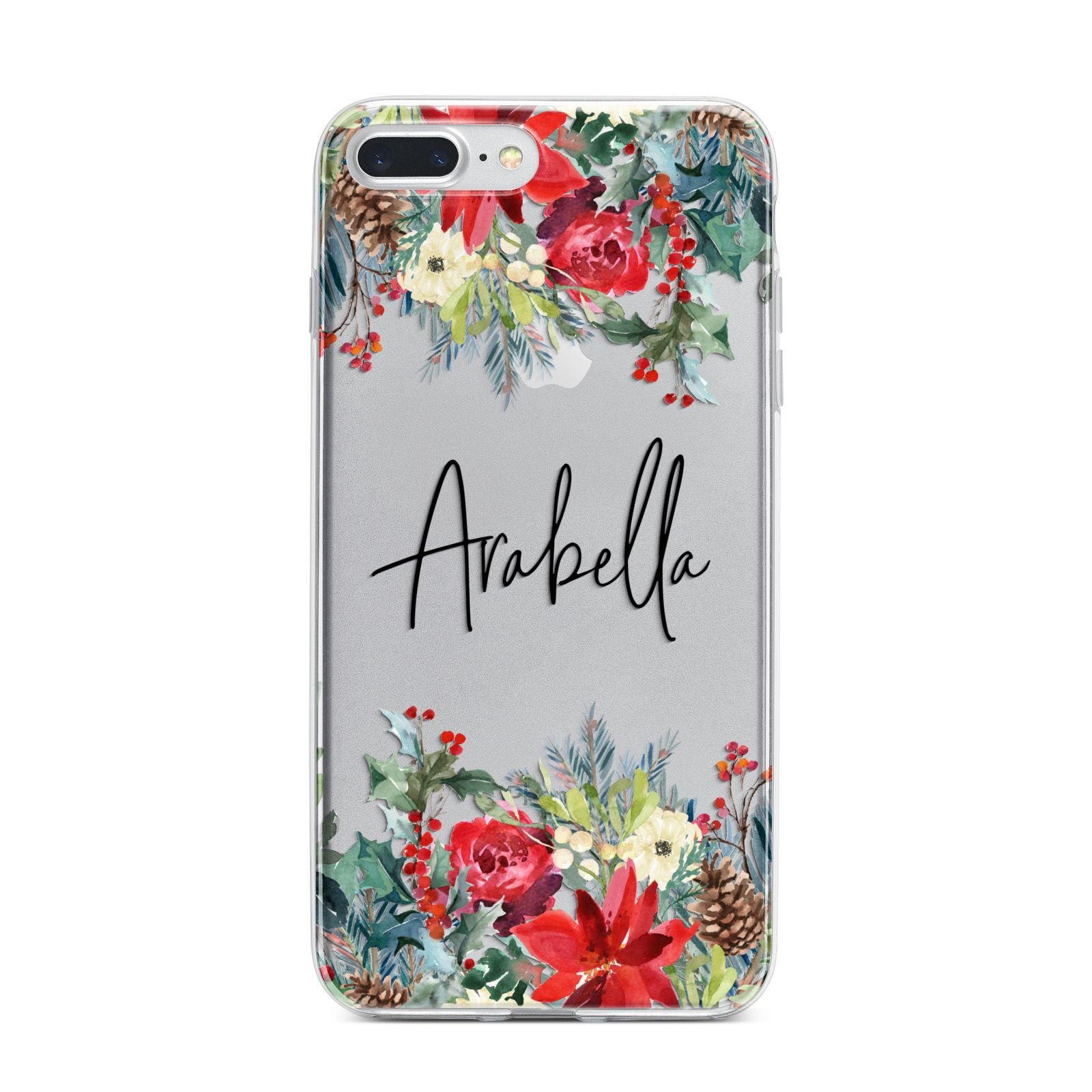 Personalised Floral Winter Arrangement iPhone 7 Plus Bumper Case on Silver iPhone