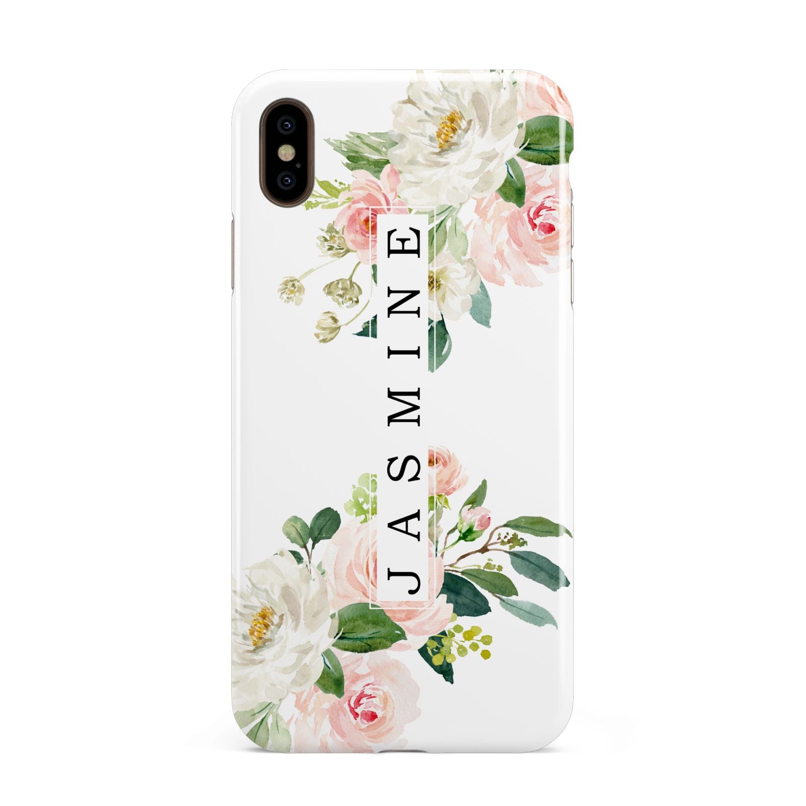 Personalised Floral Wreath with Name Apple iPhone Xs Max 3D Tough Case