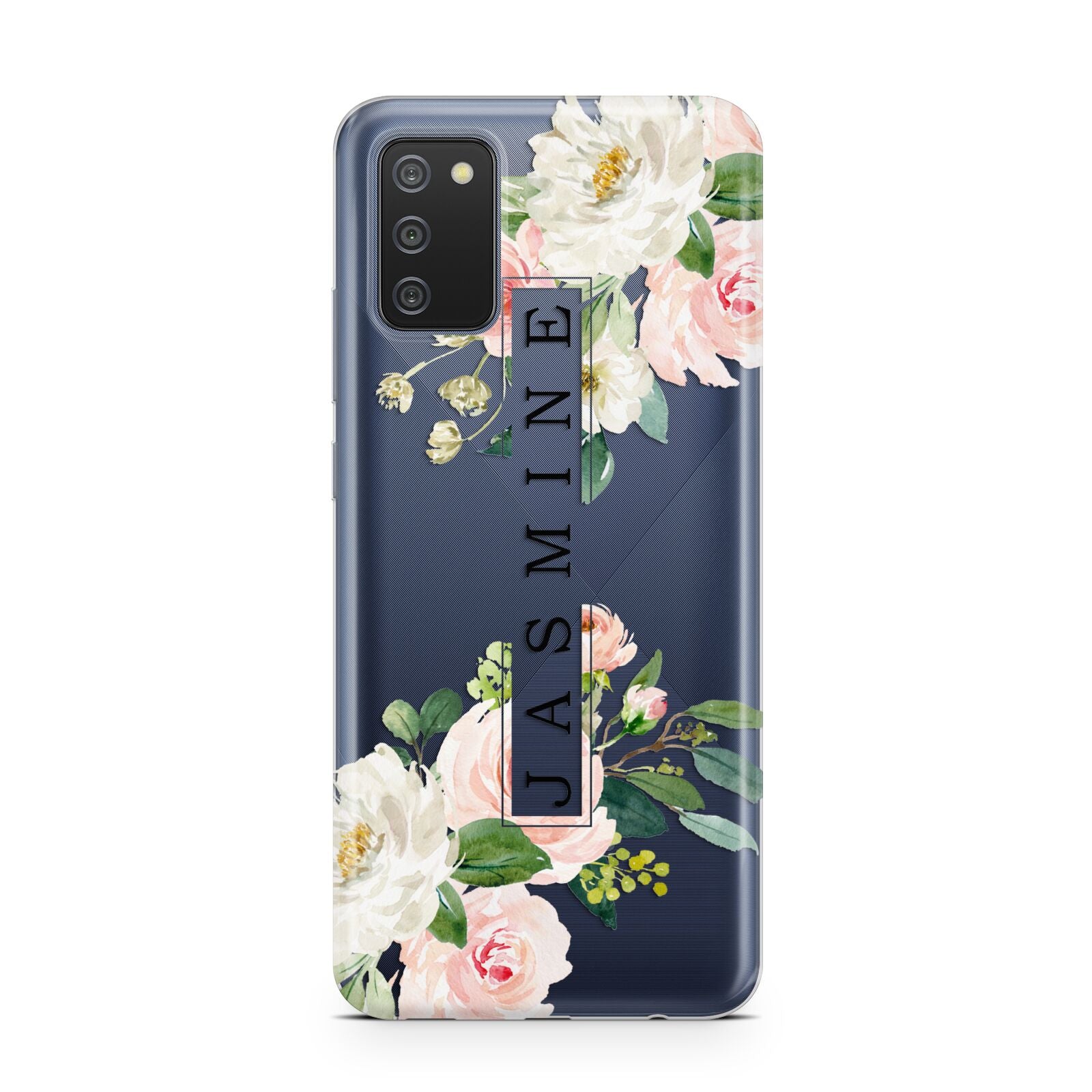 Personalised Floral Wreath with Name Samsung A02s Case