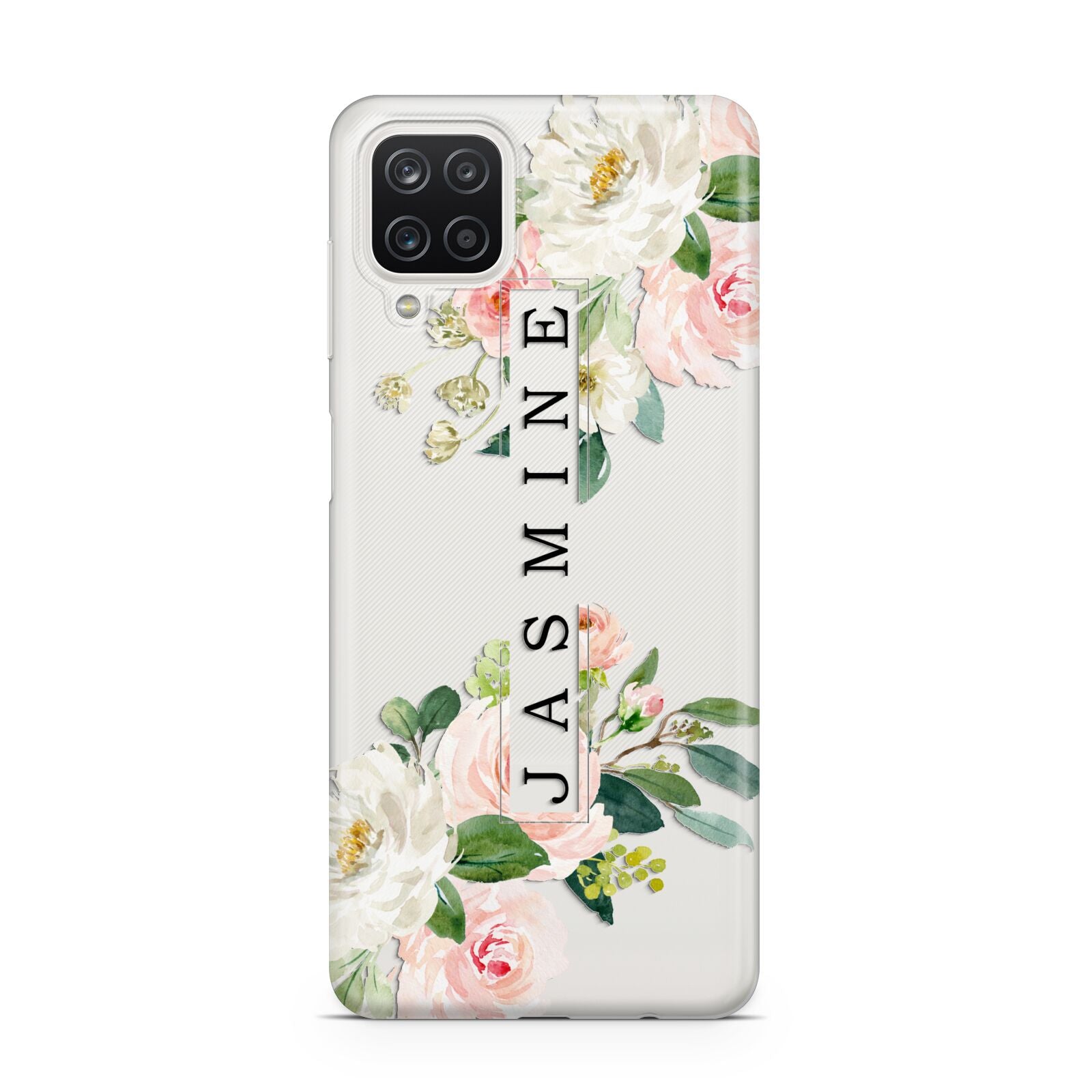 Personalised Floral Wreath with Name Samsung A12 Case