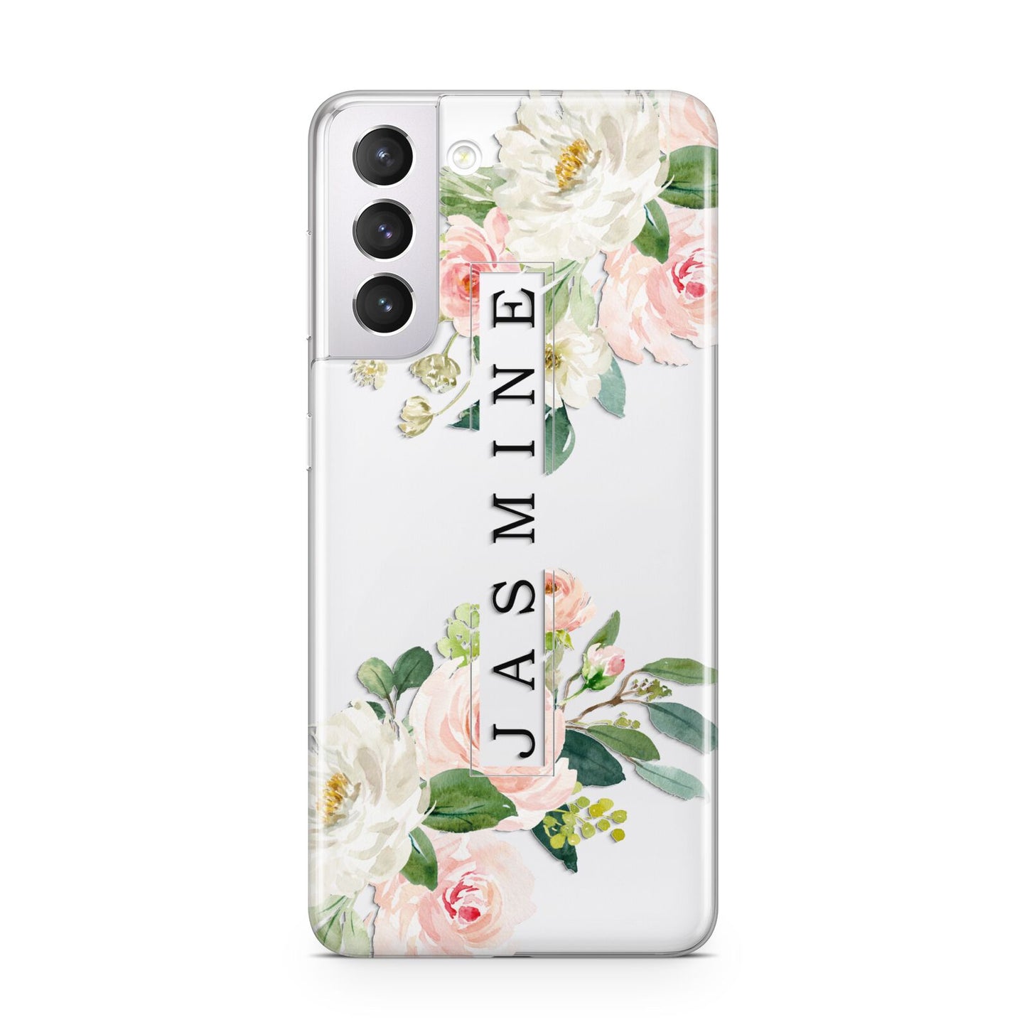 Personalised Floral Wreath with Name Samsung S21 Case