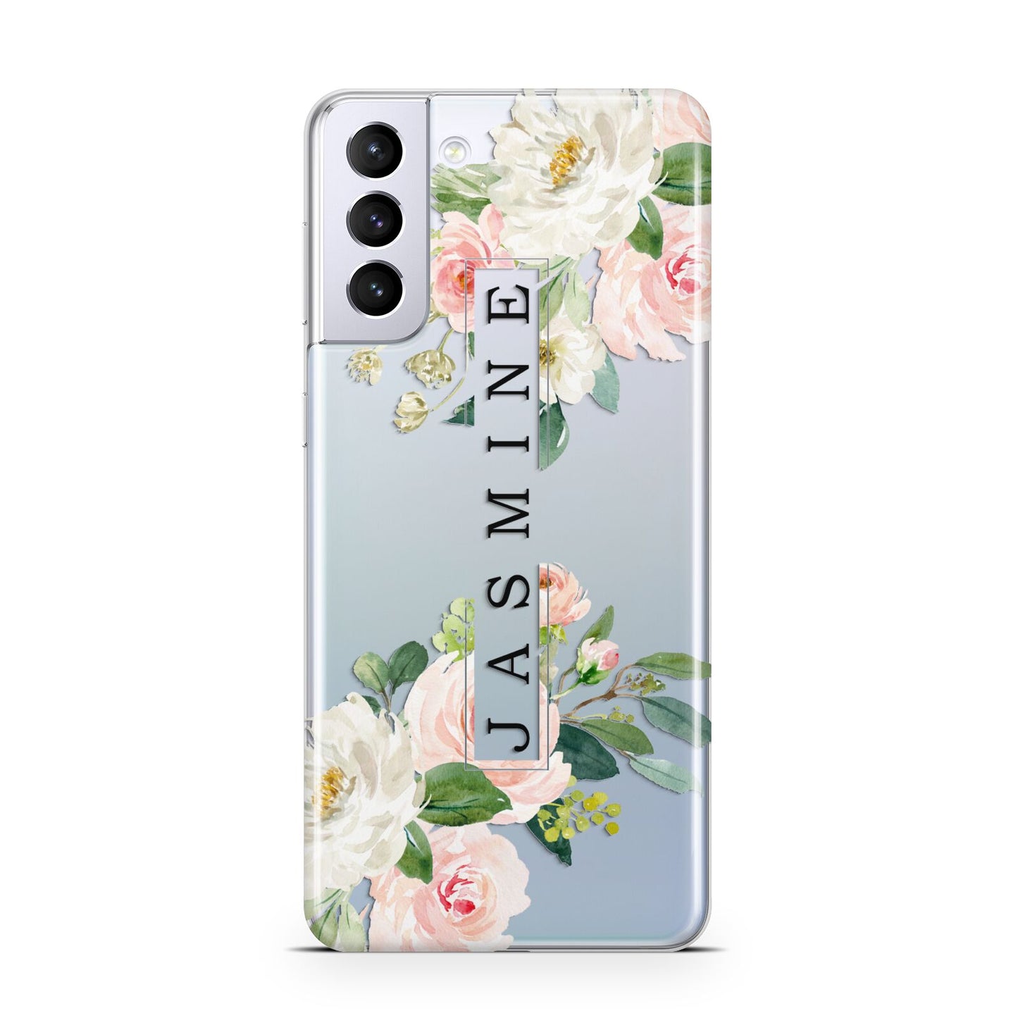 Personalised Floral Wreath with Name Samsung S21 Plus Case