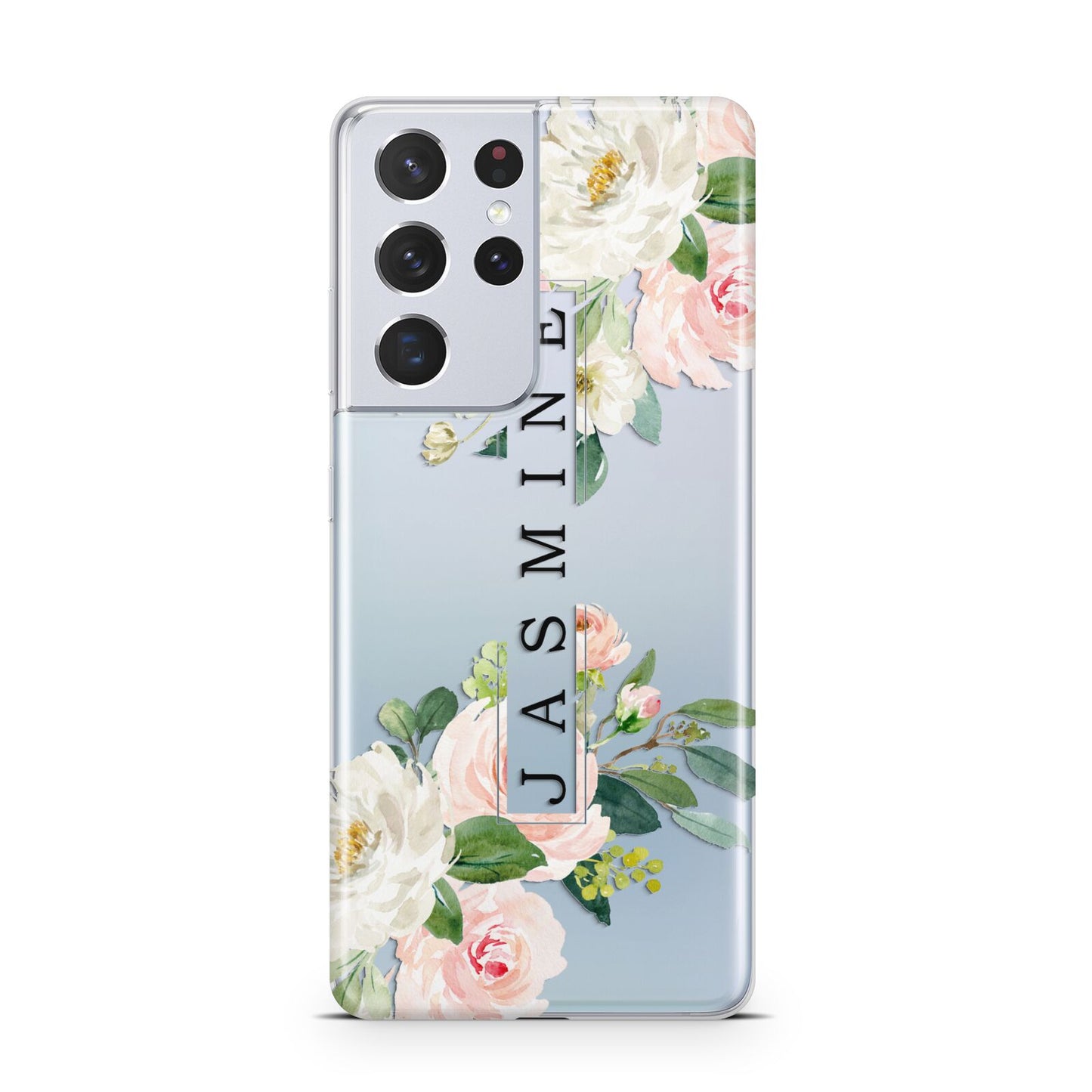 Personalised Floral Wreath with Name Samsung S21 Ultra Case