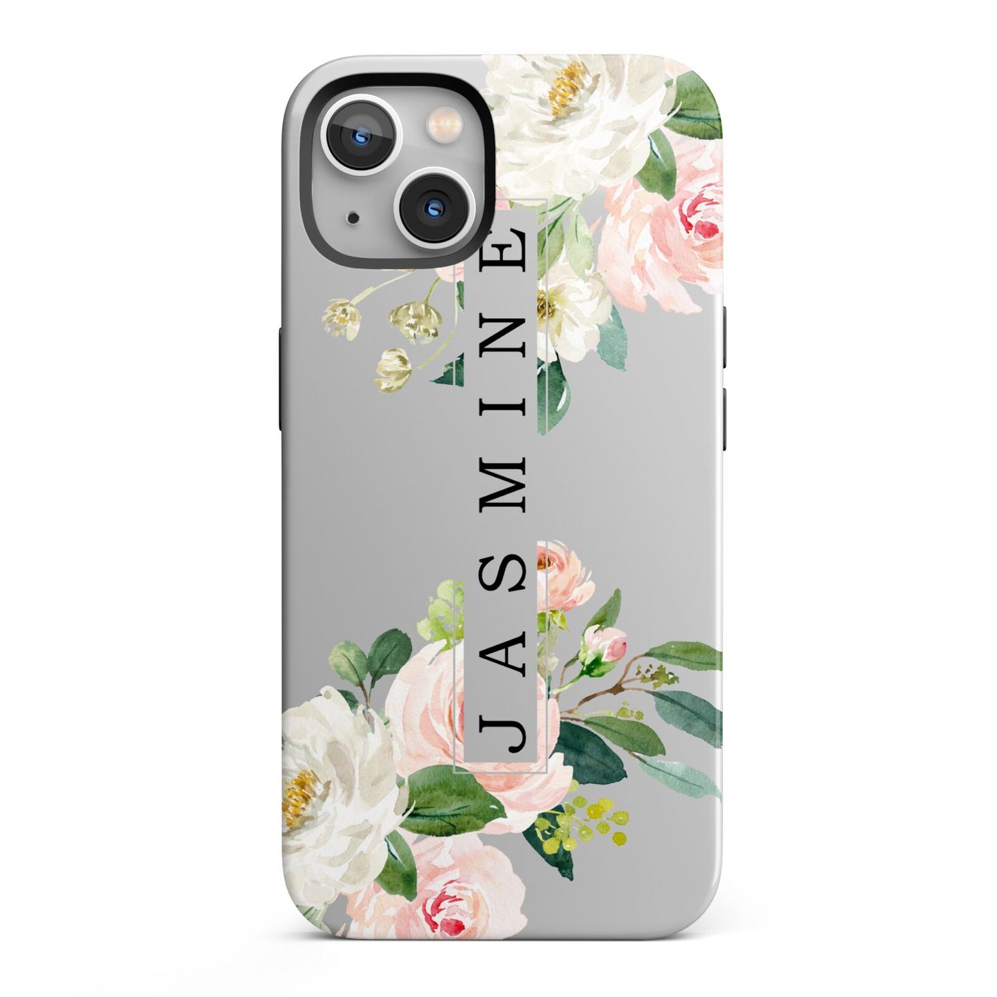 Personalised Floral Wreath with Name iPhone 13 Full Wrap 3D Tough Case