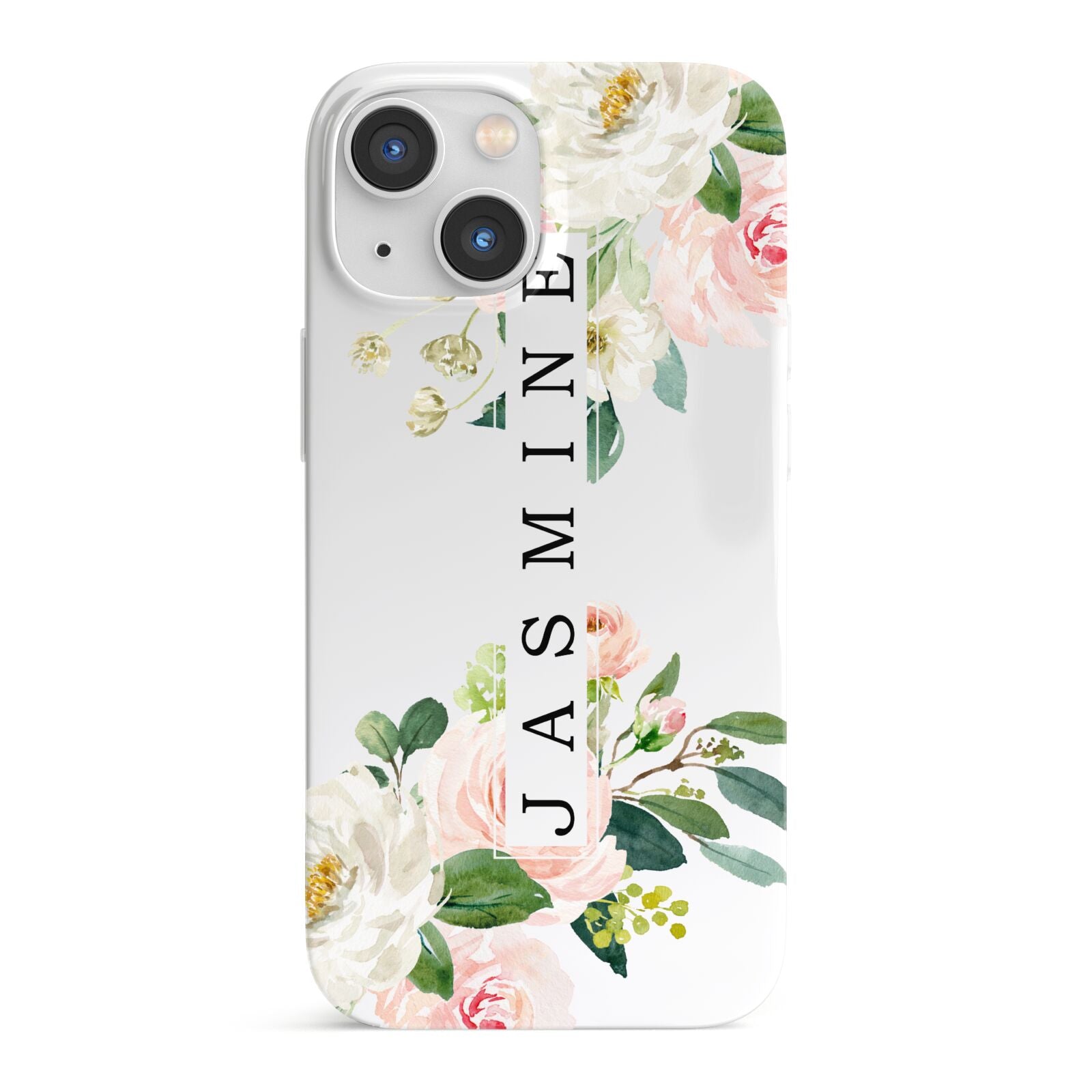 Personalised Floral Wreath with Name iPhone 13 Mini Full Wrap 3D Snap Case